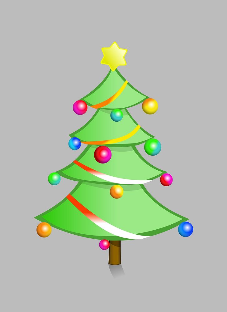 Christmas tree clipart. Free public domain CC0 image.