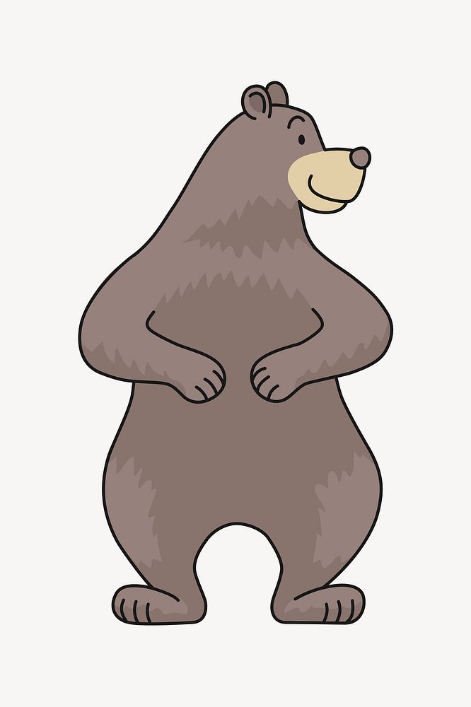 Grizzly bear cartoon clip art vector. Free public domain CC0 image.