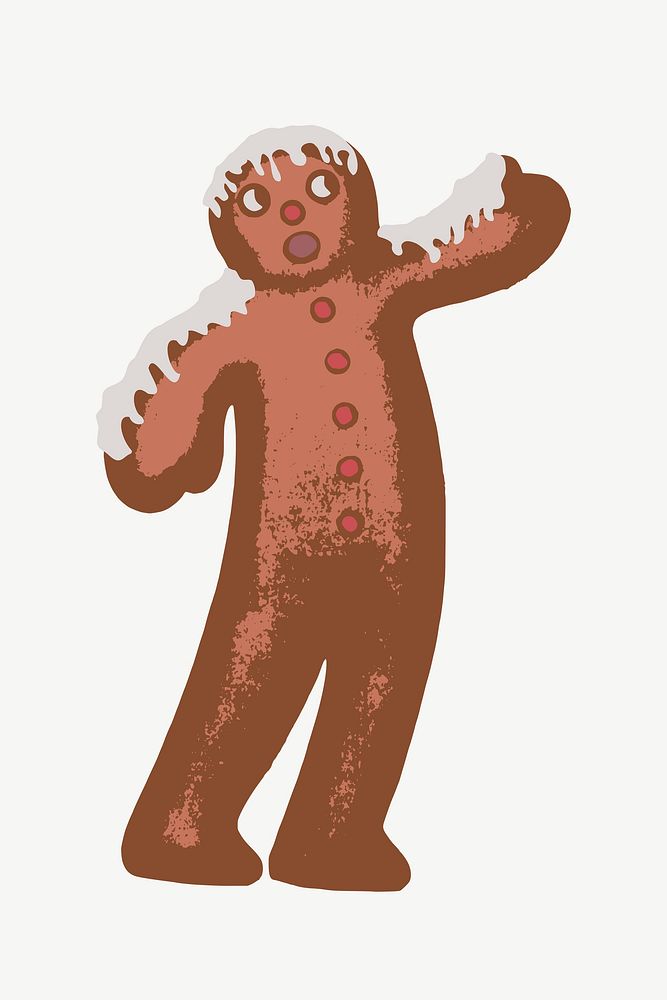 Gingerbread man clipart illustration psd. Free public domain CC0 image.