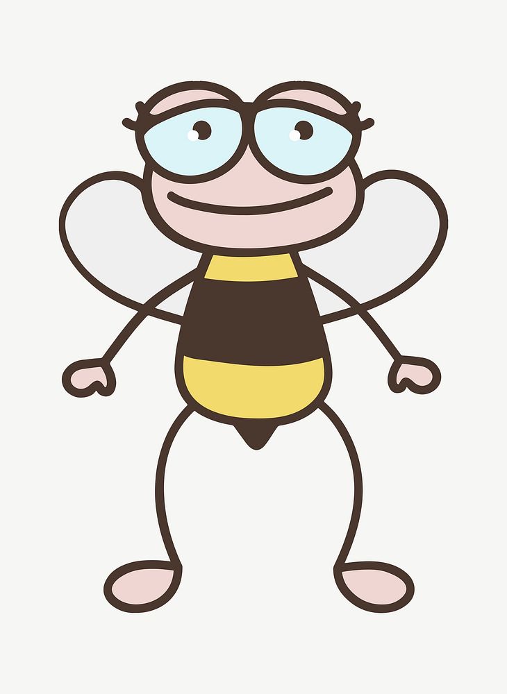 Bee insect cartoon clipart illustration psd. Free public domain CC0 image.