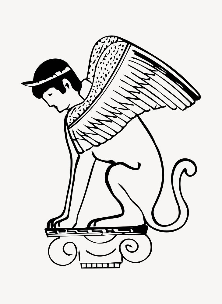 Egyptian Sphinx clip art vector. Free public domain CC0 image.