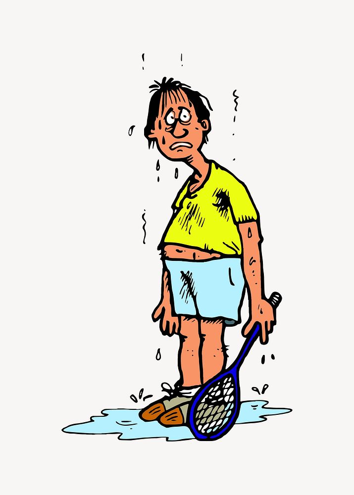 Tennis player clipart illustration vector. Free public domain CC0 image.