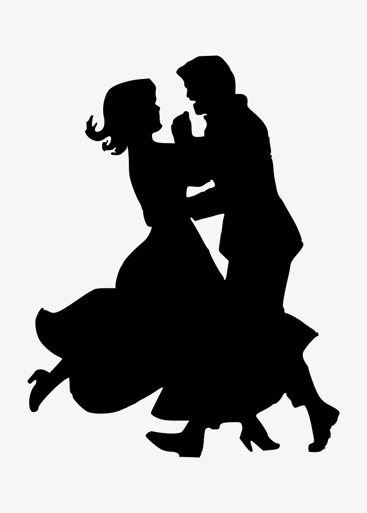 Dance couple illustration. Free public domain CC0 image.