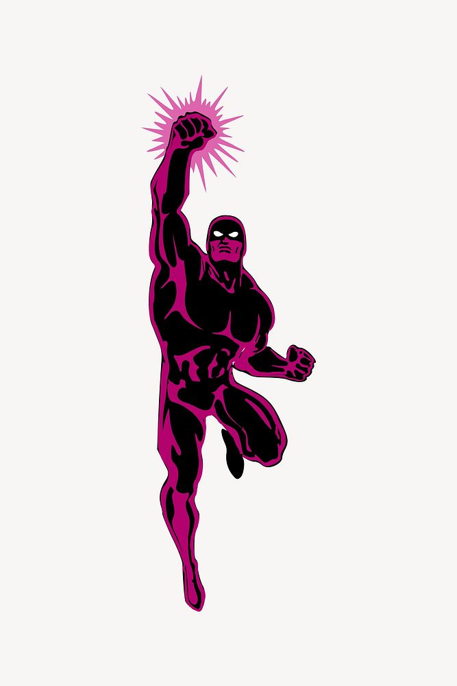 Male superhero illustration. Free public domain CC0 image.