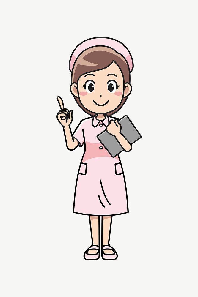 Female nurse illustration psd. Free public domain CC0 image.
