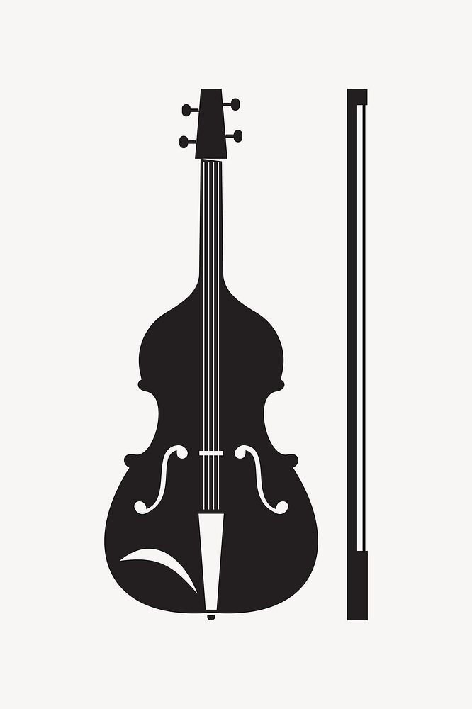 Violin silhouette illustration. Free public domain CC0 image.