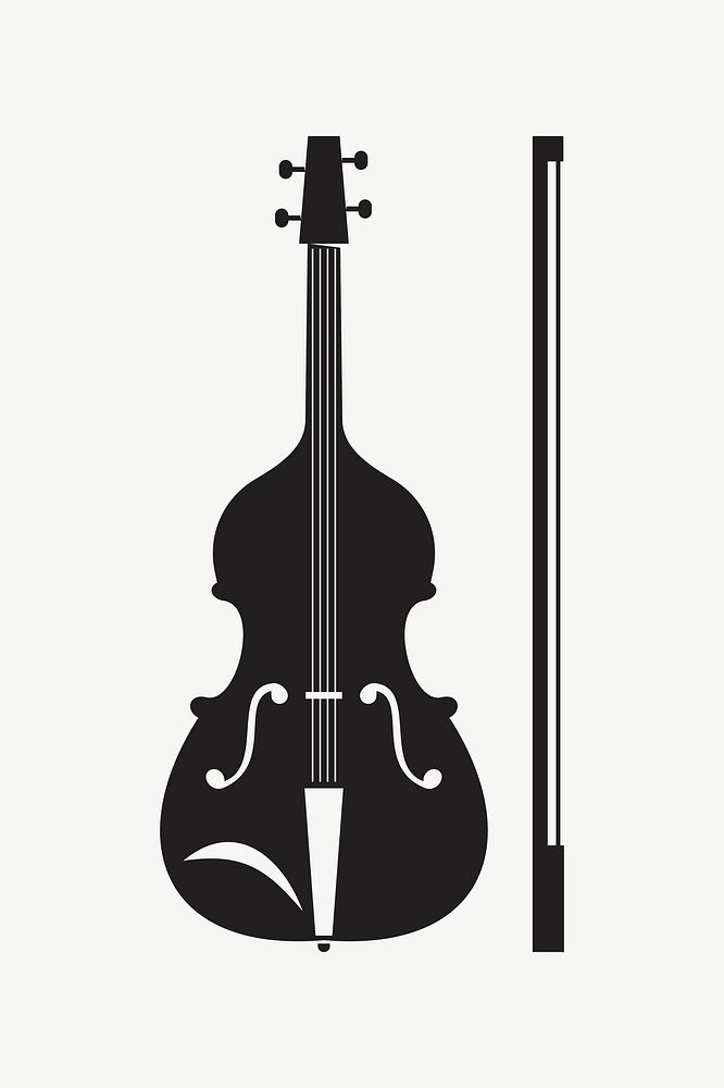 Violin silhouette clipart illustration psd. Free public domain CC0 image.