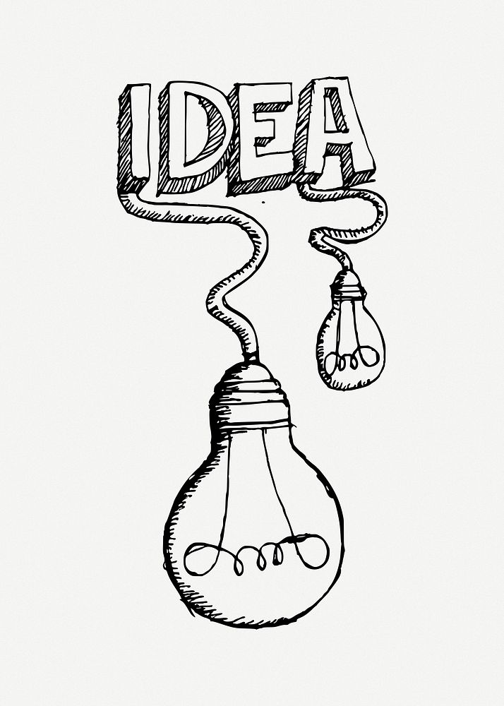 Lightbulb idea illustration psd. Free public domain CC0 image.