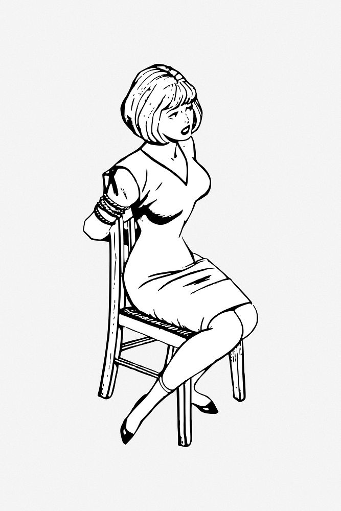 Captive woman illustration. Free public domain CC0 image.