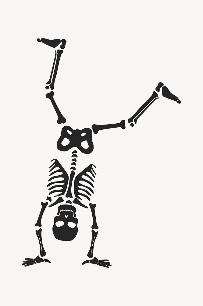 Skeleton clipart illustration vector. Free public domain CC0 image.