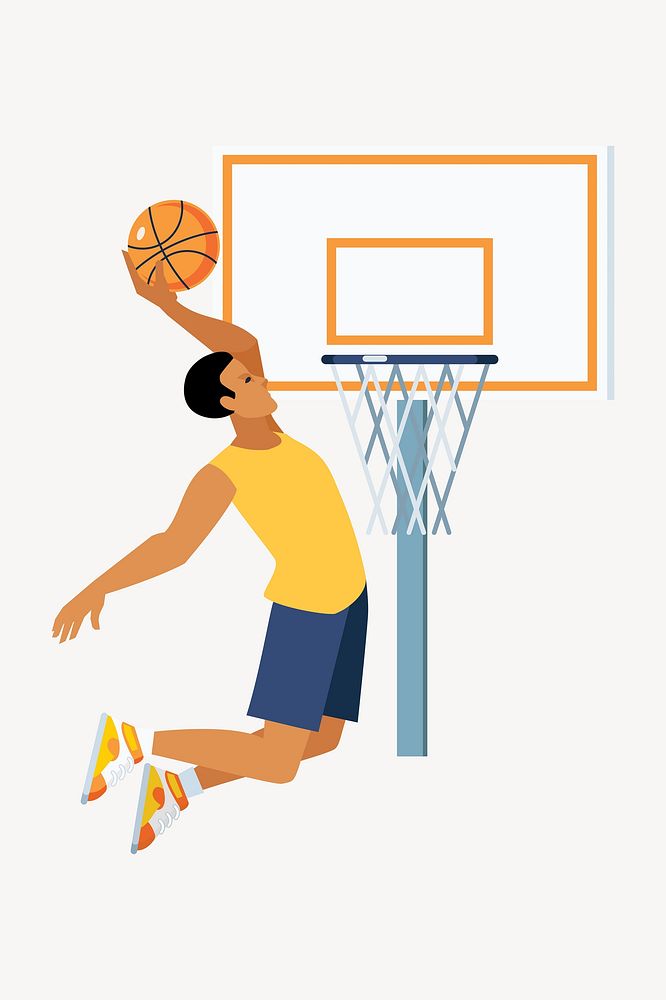 Basketball player clipart illustration vector. Free public domain CC0 image.