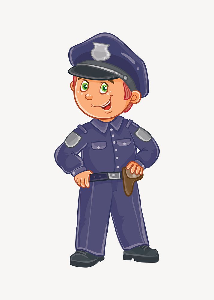 Policeman illustration. Free public domain CC0 image.