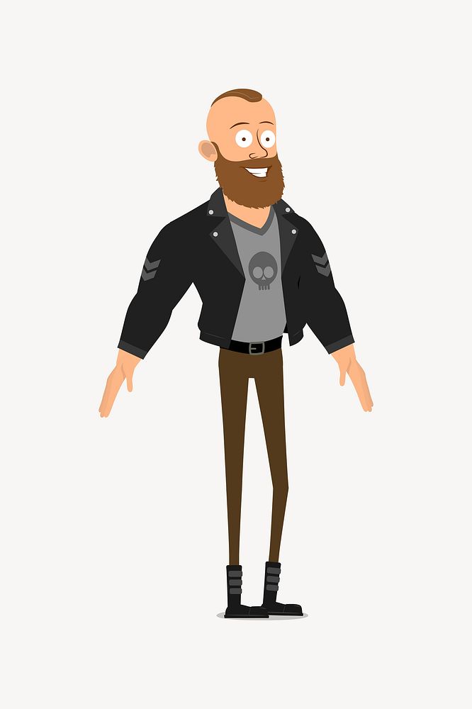 Hipster man wearing jacket illustration. Free public domain CC0 image.