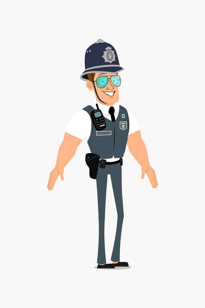 City policeman illustration. Free public domain CC0 image.