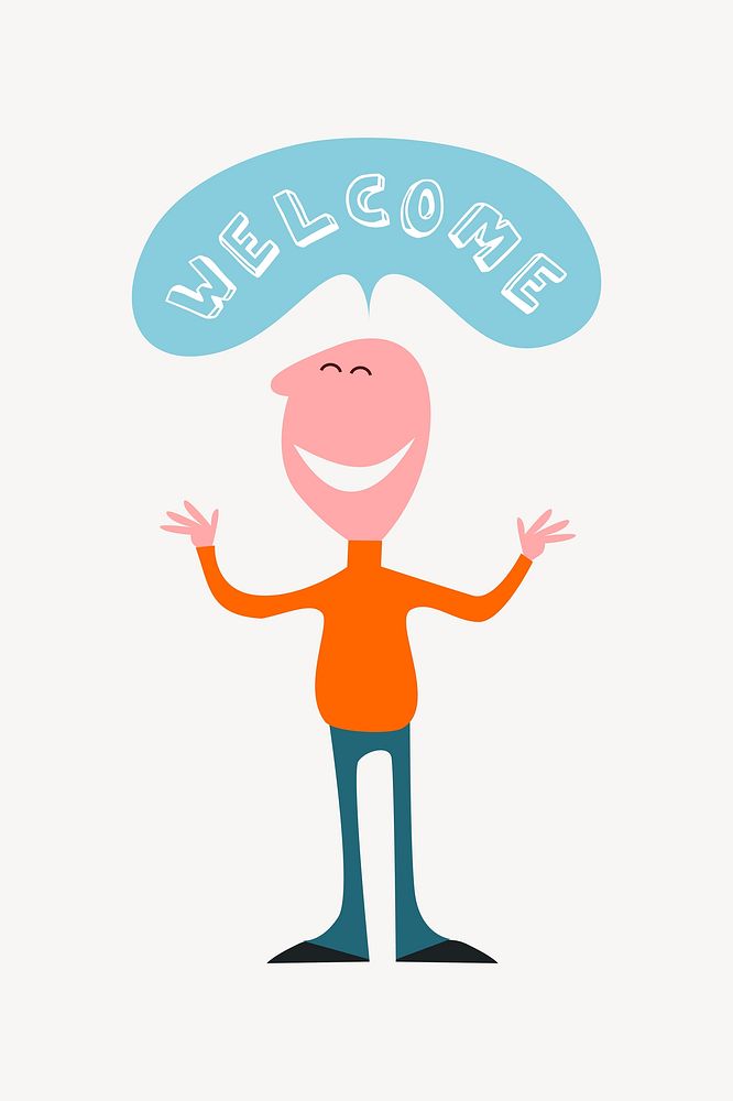 Welcome man collage element vector. Free public domain CC0 image.