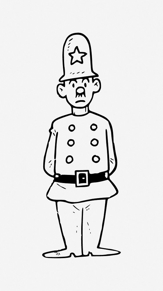 Vintage policeman illustration. Free public domain CC0 image.