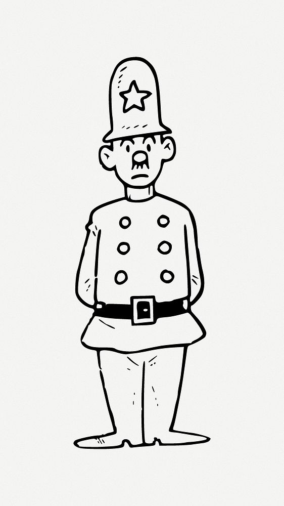 Vintage policeman clipart psd. Free public domain CC0 image.