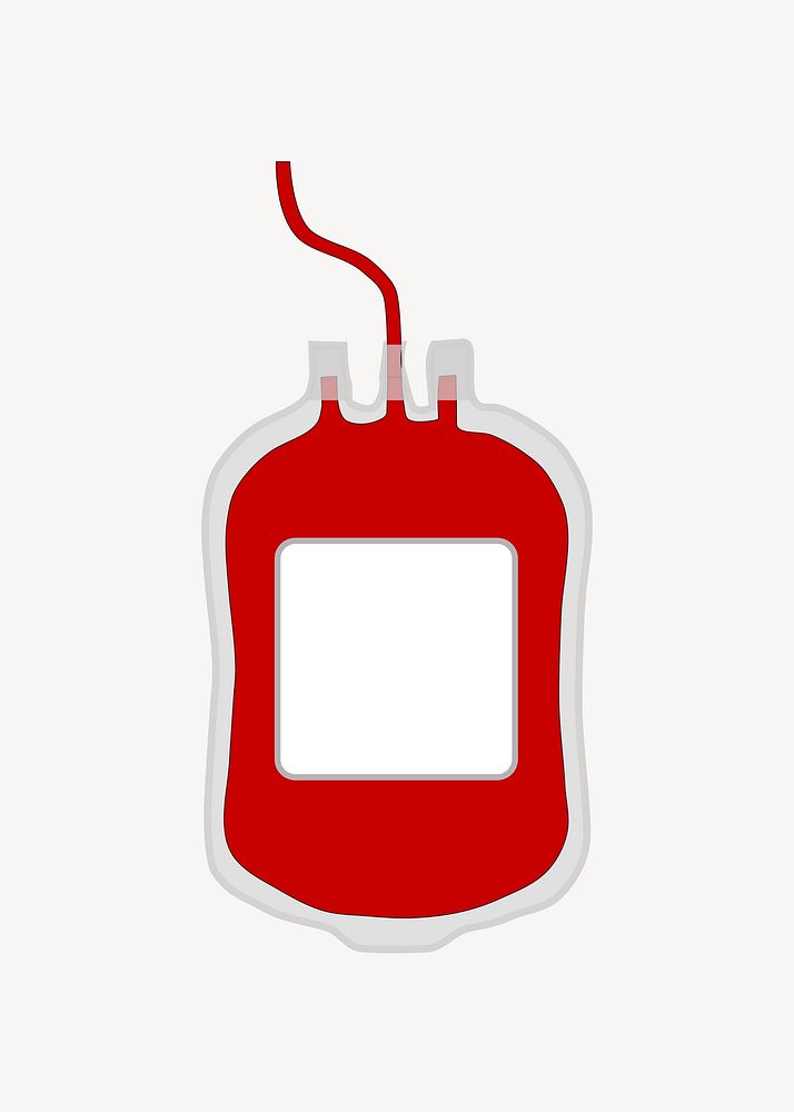 Blood bag illustration, clip art. Free public domain CC0 image.