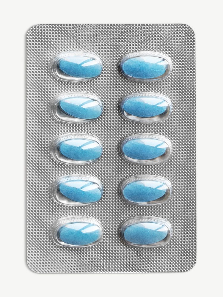 Blue pills isolated psd element
