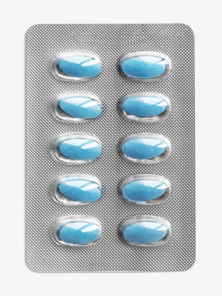 Blue pills, isolated object image