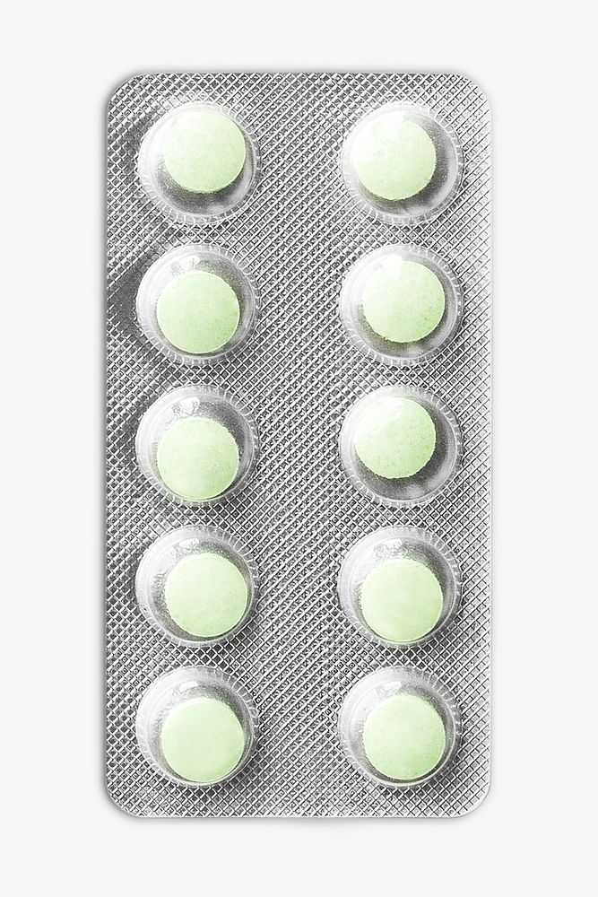 Green pills isolated psd element