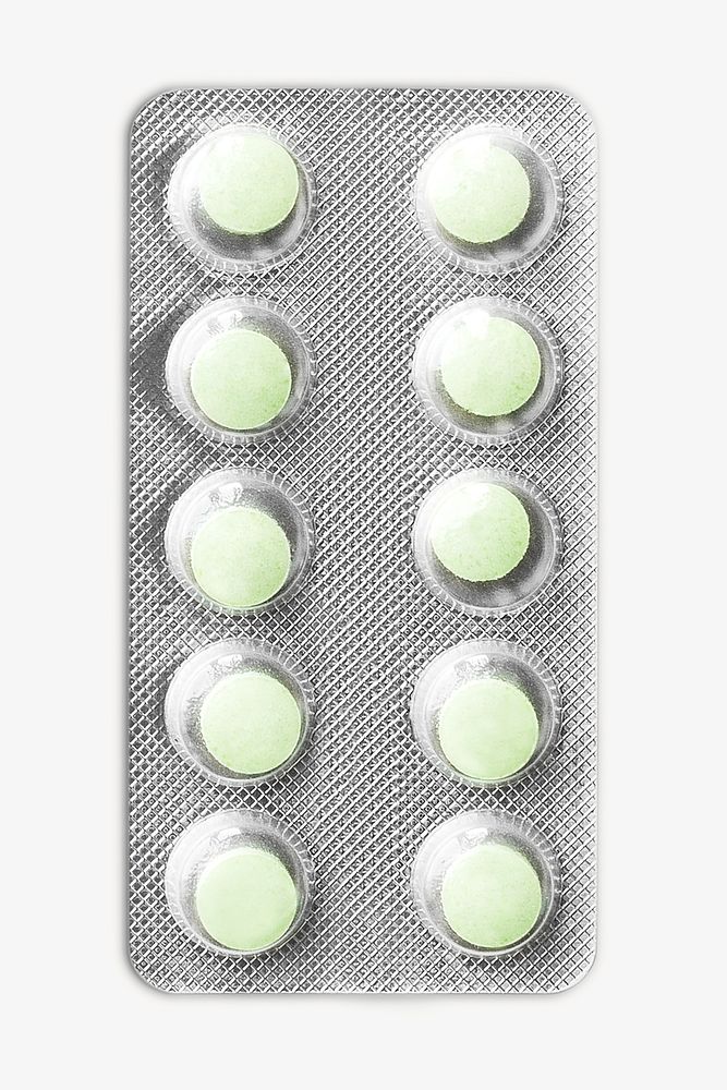 Green pills, isolated object image