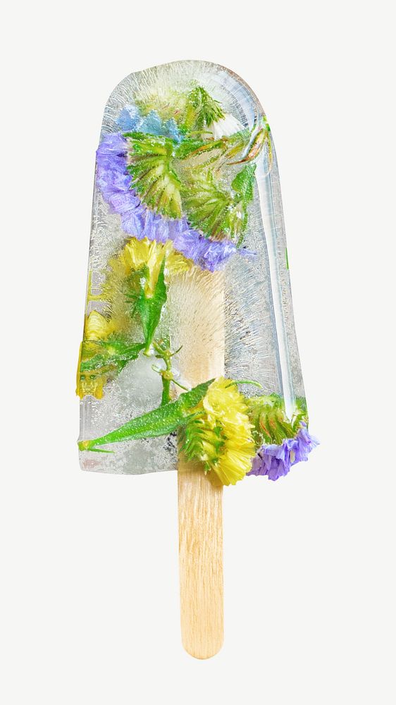 Flower ice popsicle psd