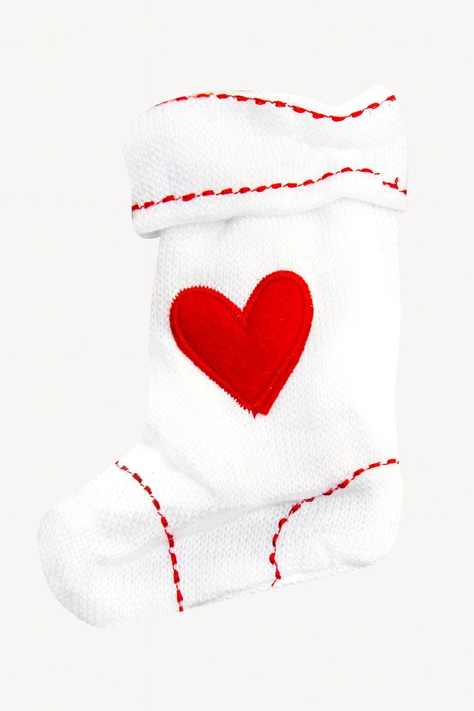 Heart sock, isolated image on white