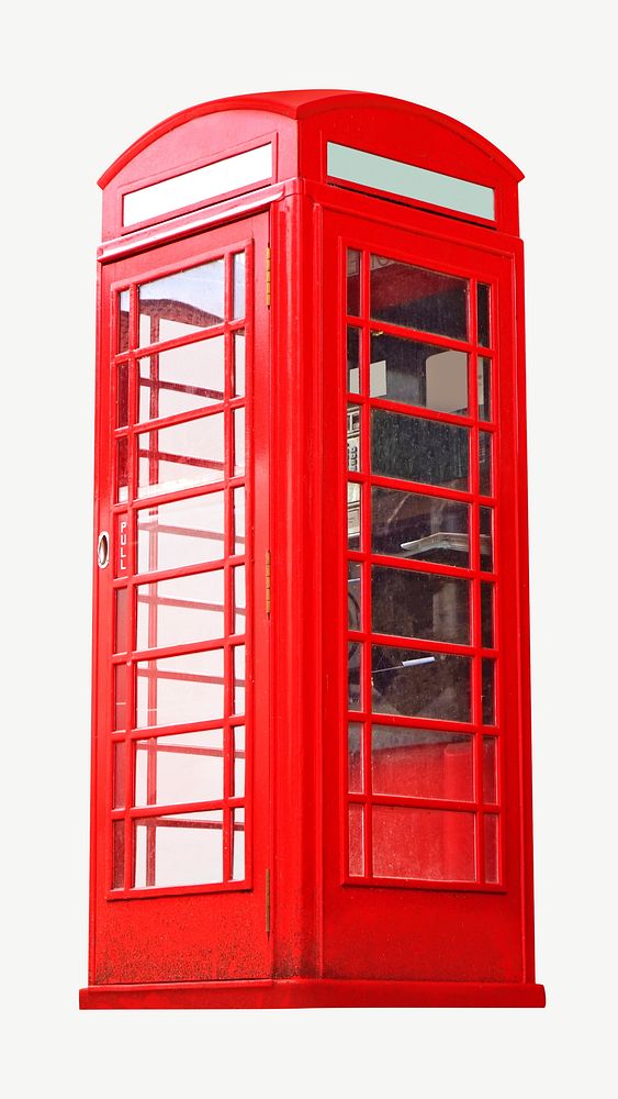 Red telephone box isolated object graphic psd