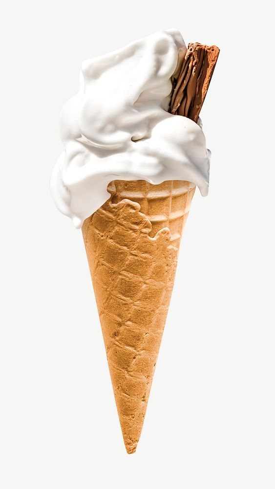 Vanilla soft serve ice-cream cone psd