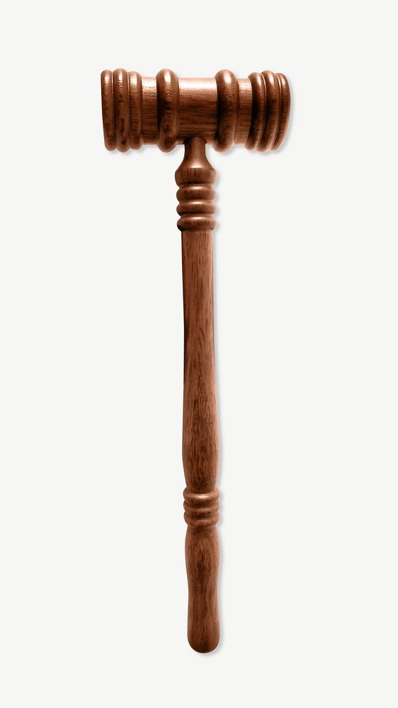 Judge wooden gavel mallet isolated object psd