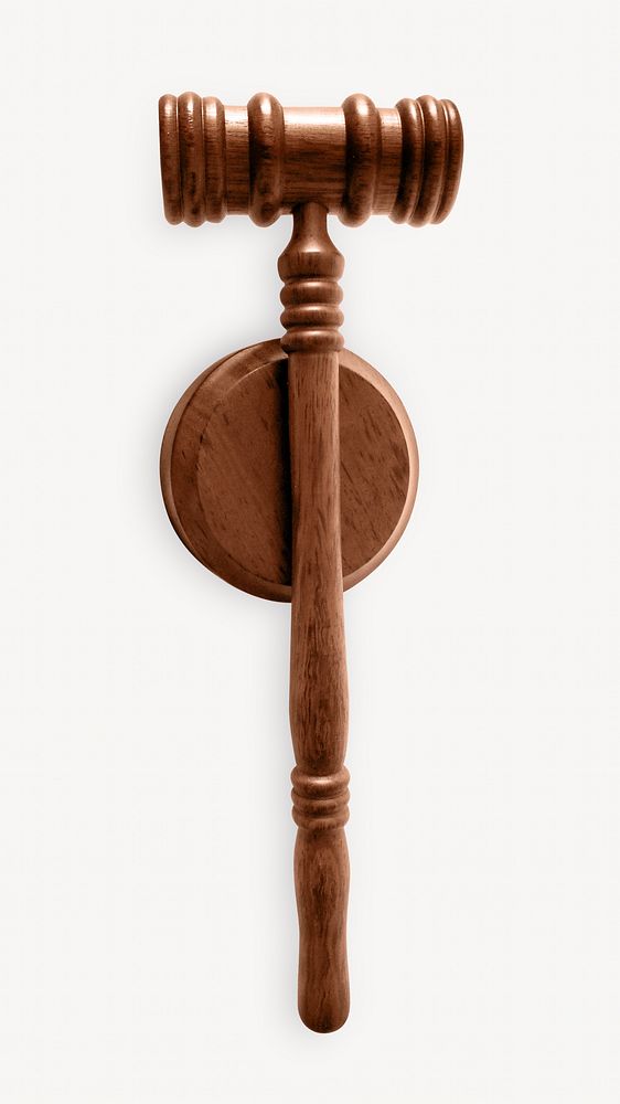 Judge wooden gavel mallet, isolated object
