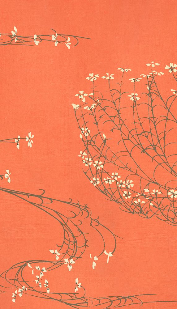 Vintage Japanese flower iPhone wallpaper. Remixed by rawpixel.