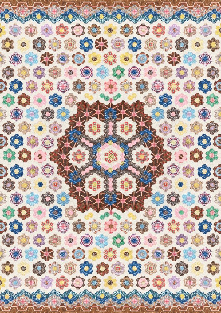 Patchwork quilt pattern background. Remixed by rawpixel.