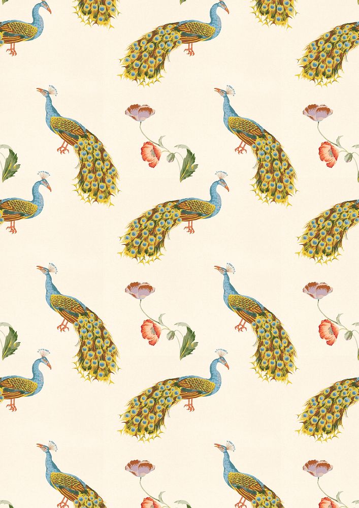 Peacock animal pattern  background. Remixed by rawpixel.