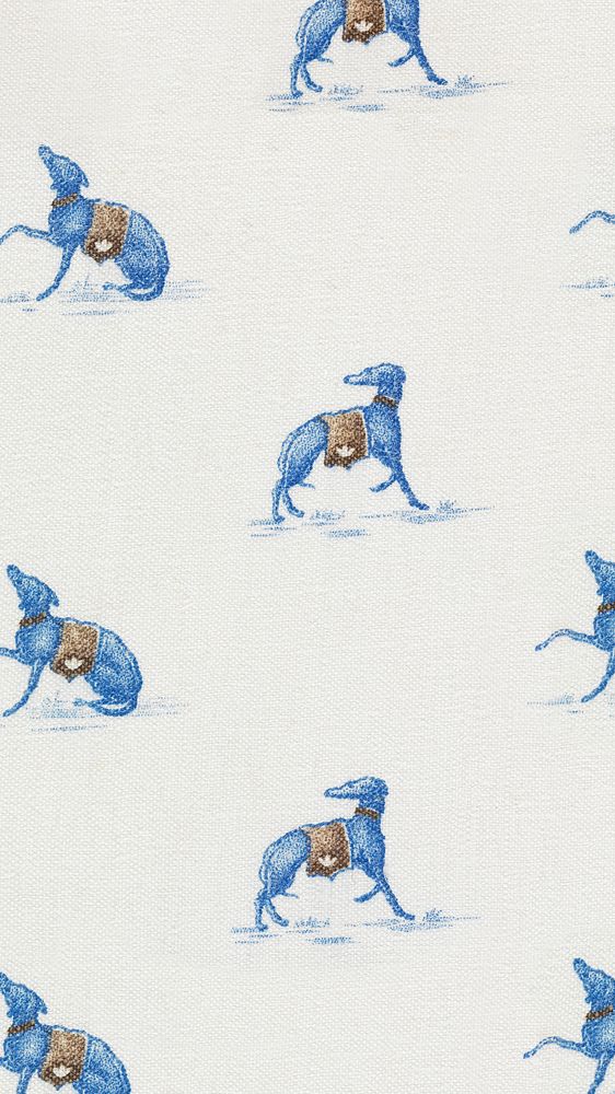 Blue dog pattern mobile wallpaper. Remixed by rawpixel.