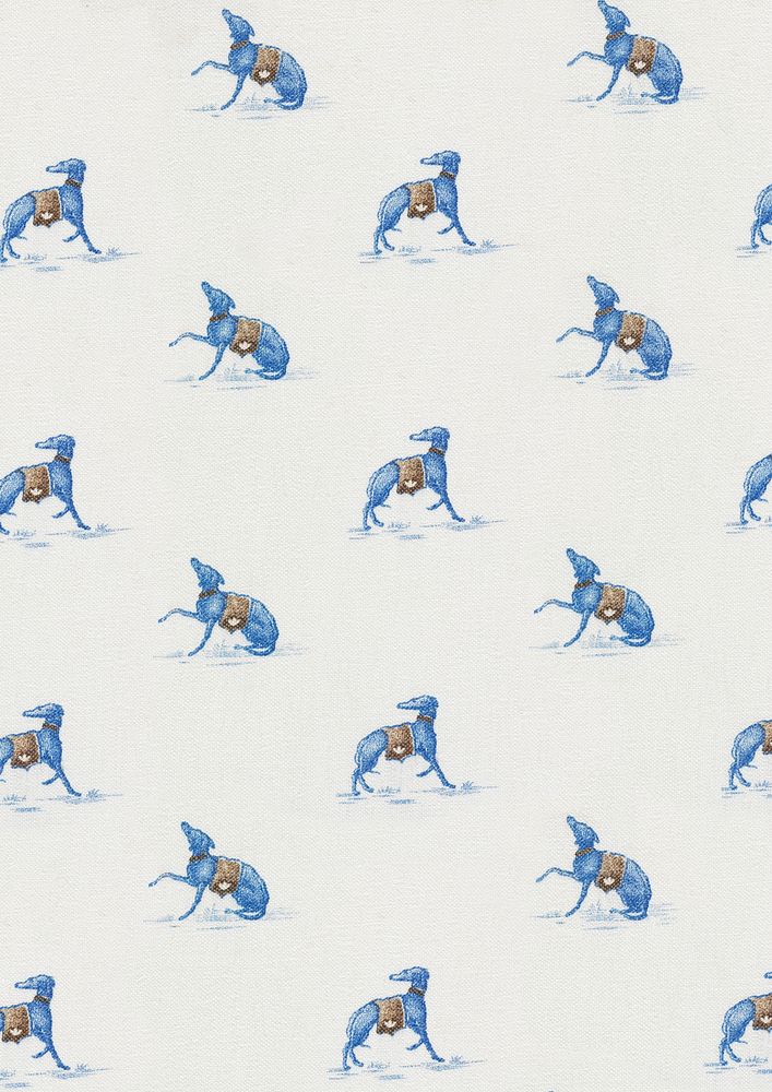 Blue dog pattern background. Remixed by rawpixel.