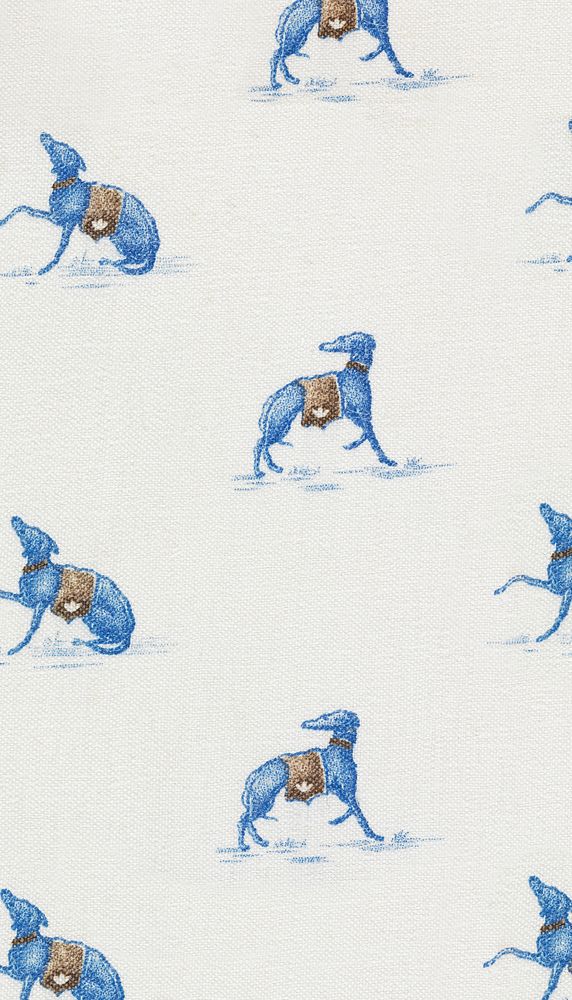 Blue dog pattern iPhone wallpaper. Remixed by rawpixel.