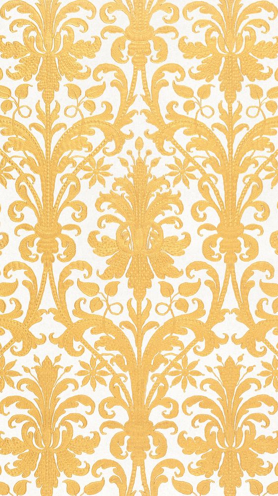 Vintage gold ornate pattern iPhone wallpaper. Remixed by rawpixel.