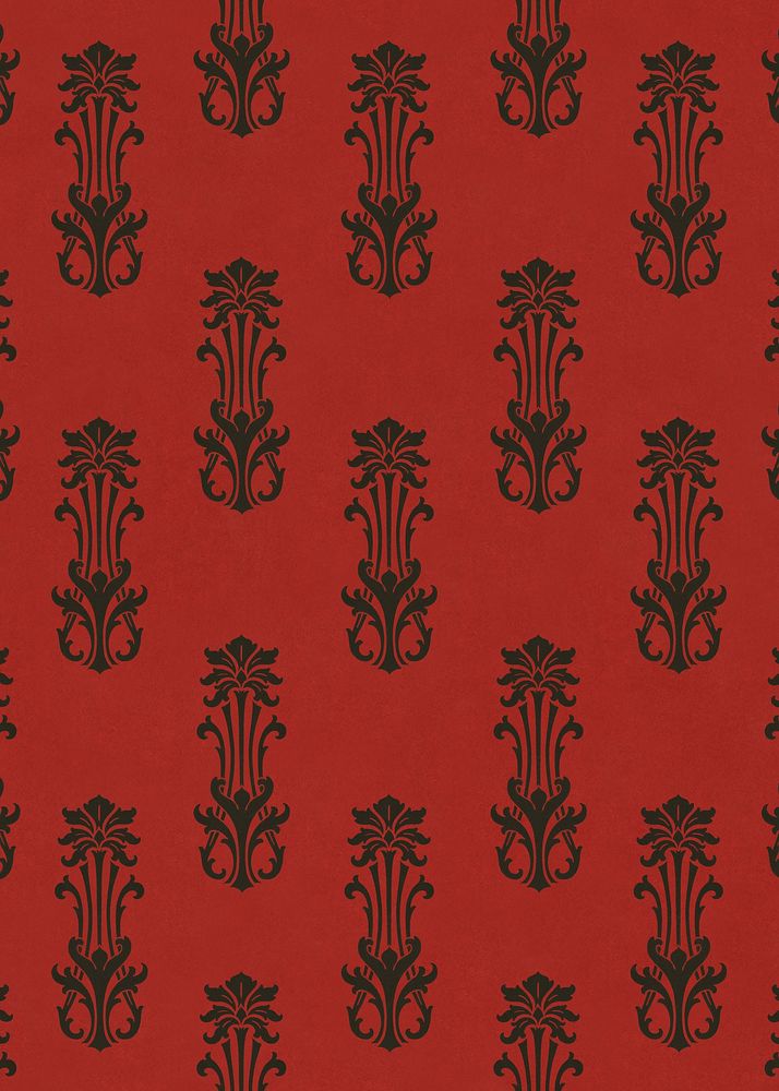 Abstract red pattern, staggered anthemion background. Remixed by rawpixel.