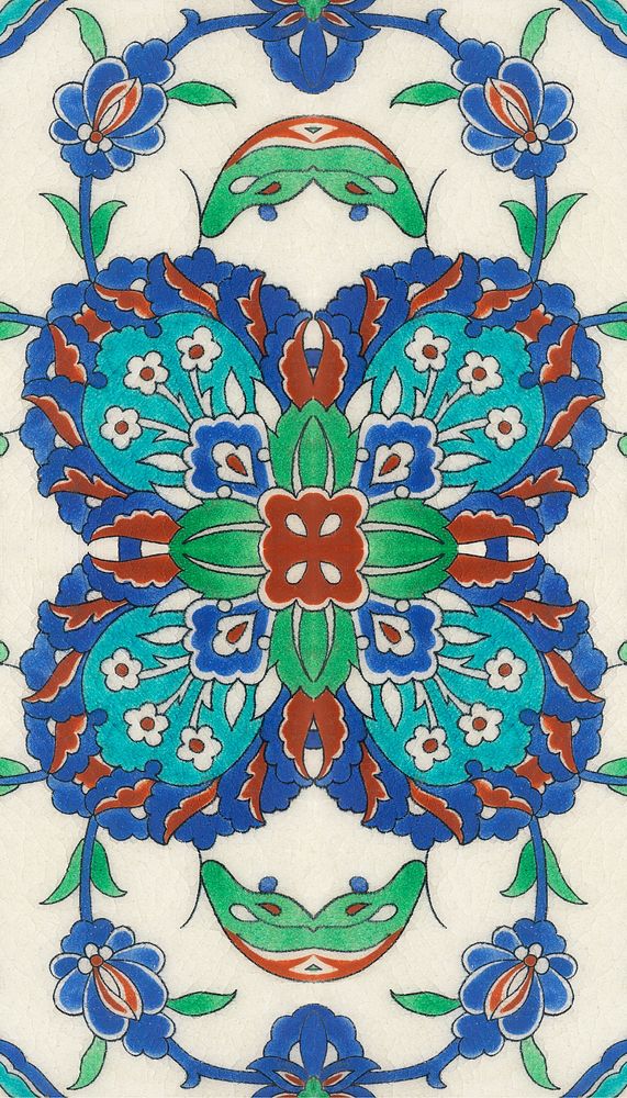 Persian tile iPhone wallpaper. Remixed by rawpixel.