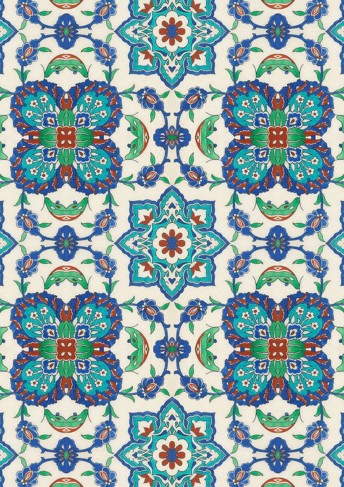 Persian tile pattern background. Remixed by rawpixel.