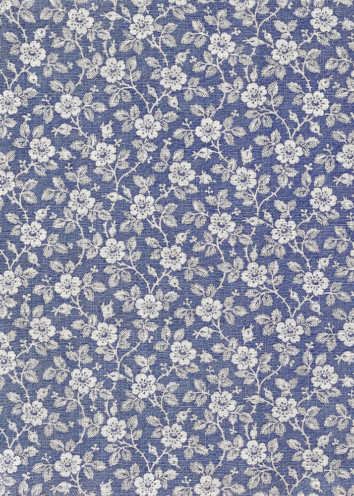 Vintage flower pattern, blue background. Remixed by rawpixel.