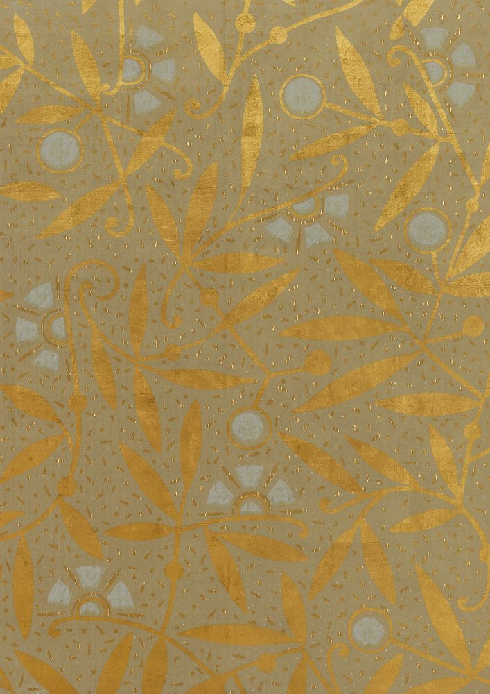 Gold leaf pattern, vintage background. Remixed by rawpixel.