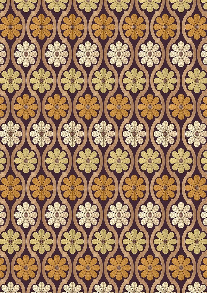 Floral vintage pattern background. Remixed by rawpixel.