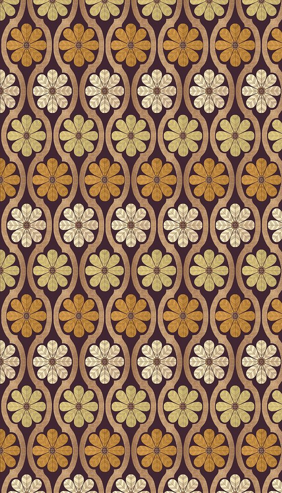 Floral vintage pattern iPhone wallpaper. Remixed by rawpixel.