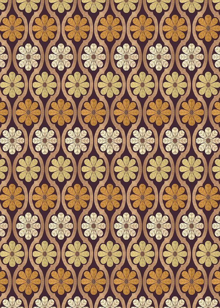 Floral vintage pattern background. Remixed by rawpixel.