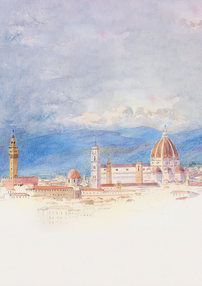 S. Miniato, Florence painting background. Remixed by rawpixel.