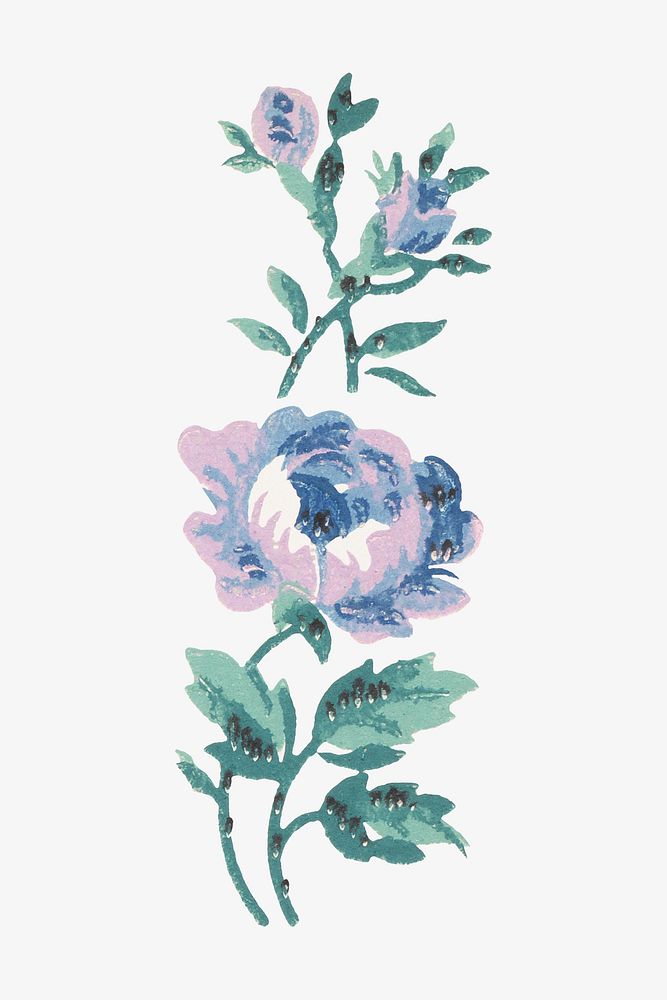 Vintage purple flower illustration isolated design. Remixed by rawpixel.