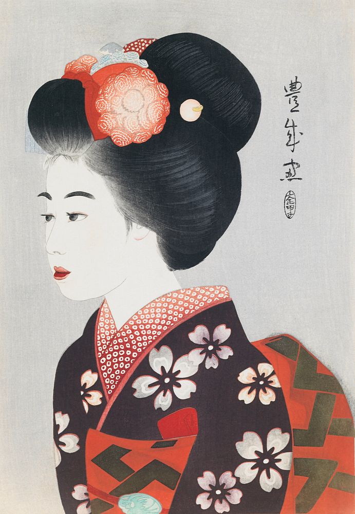 Maiko (Apprentice Geisha). Original public domain image from Saint Louis Art Museum. Digitally enhanced by rawpixel.